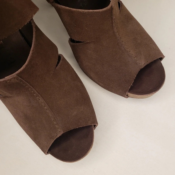 Pedro Garcia Platform Leather Peep Toe Crossover Brown (Size 40.5) - Picture 4 of 17